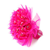 Satin And Cotton Round Shape Wedding Bouquet (More Colors)