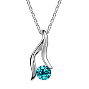Austrian Crystal With Real Platinum Plated Anti-Allergy Ladies Necklace Slender Whisper (More Colors)
