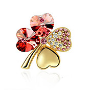 Gorgeous Crystal Platinum Plated Two Heart Cut Brooch (More Colors)