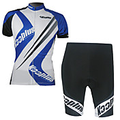 Kooplus-Men's Short-Sleeve Cycling Suits (Blue and White)
