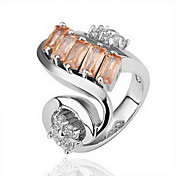superbe cristal d'or 18 carats de mode anneau de vagues