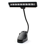 9-ledet naturligt hvidt lys bord seng læselampe med clips (3xaa/usb)