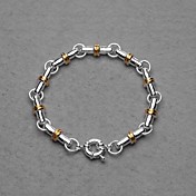 Beautiful Silver Plated Gold Bamboo Unisex Bracelet