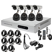 Ultra-Low-Preis 8CH CCTV DVR-Kit (H. 264, 4 Outdoor Wasserdicht & 4 Indoor-IR-Kameras)