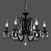 candelabros de cristal modernos con 6 luces negro
