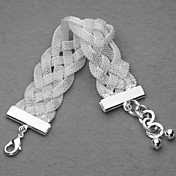 Kaunis hopeoitu mesh vyö solmu unisex rannekoru
