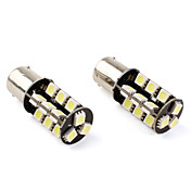 1156 27*5050 SMD CANBUS White LED Car Signal Lights (2-Pack, DC 12V)
