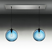 2 - Luz luzes de vidro modernos pendentes no projeto bolha redonda azul