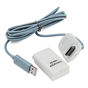 4000mah batterie NiMH et câble d'extension contrôleur pour la Xbox 360 (blanc)