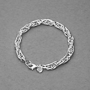 Amazing Silver Plated Dull Polish Rings Chain Unisex Bracelet