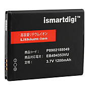 iSmart 1200mah batterie pour samsung s5570 galaxie mini-vague de 575, s5750e, Wave 723, s7230e