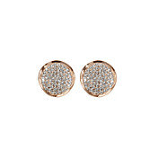 Ouro 18k strass encantador banhado claro com brincos moda Redonda