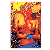 dipinto a mano olio su tela con cornice persone Stretched 24 "x 36"