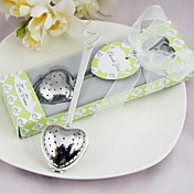 "La hora del té" de acero inoxidable de corazón infusor de té favor de la boda