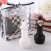 King & Queen faveurs d'échecs morceau bougie (jeu de 4 cases)