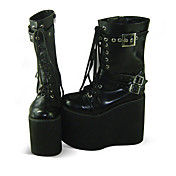 Black PU Leather 15cm Platform Punk Lolita Boots