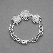Gorgeous Silver Plated Three Dandelion Women's Bracelet