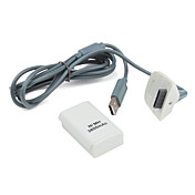 3600mAh batterie NiMH et câble d'extension contrôleur pour la Xbox 360 (blanc)