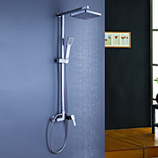 Contemporary Tub Shower Faucet with 8 inch Shower Head + Hand Shower
