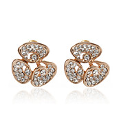 Banhados a ouro 18k única e encantadora brincos forma clara strass