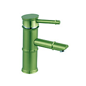 Green Painting Finish Bathroom Sink Faucet - Bamboo Shape Design