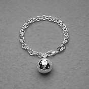 Fashion Silver Plated Ball Charm Unisex Bracelet