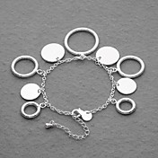 Beautiful Silver Plated Round And Circle Charms Women's Bracelet
