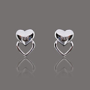 Gorgeous Silver Plate Two Style Heart Earring