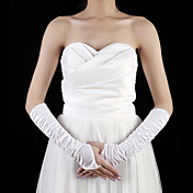 raso gomito lunghezza guanti senza dita da sposa con le ruches (più colori)