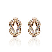 Banhados a ouro 18k elegantes brincos strass forma clara
