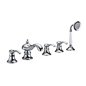 Contemporary Deck-type 5-Hole Bathtub Faucet(Chrome Finish)