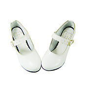 Handmade Elegant PU Leather 7.5cm High Heel Lace Trim Princess Lolita Shoes