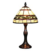 60W Tiffany Glass Table Light with Shade in Vine Pattern
