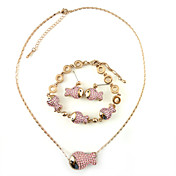 Alloy With Crystal Rich Fish Women's Jewelery Set Including Necklace,Bracelet And Earrings (More Colors)