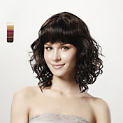 sem tampa médio completo curly estrondo preto 100% peruca de cabelo humano 5 cores para escolher