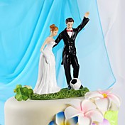 Happy Bride & Groom Figurine Wedding Cake Topper