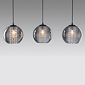 Luces contemporáneo cristal colgante con 3 luces colores transparentes