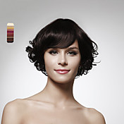 sem tampa na altura do queixo natureza do cabelo 100% humano olhar peruca de cabelo crespo 5 cores para escolher
