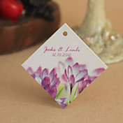 gepersonaliseerde ruit voor tag - mooie fuchsia bloemen (set van 30)