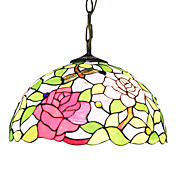 Tiffany Glas Pendent Lights met 2 lampen in Rose Ontwerp