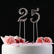 Shining Rhinestones With Pattern Nunmer Cake Topper  (Stick Length 12cm)