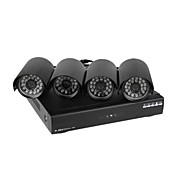 4-Kanal DVR-Kit mit 1 Kanal D1 Recording und 4-Kanal 420TVLine CMOS-Kamera