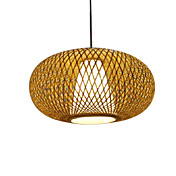 60W nutidig Pendel med 1 lys i Bamboo Shade