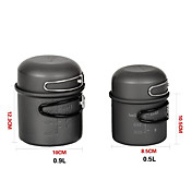 4pcs 1-2 Personas Cookset Camping (0,9 L Olla, Pote 0,4 L, 2 piezas Bowl)