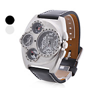 unisexe montre-bracelet analogique pu multi-mouvement (2 fuseaux horaires, couleurs assorties)
