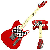 Derulo - Schach Design Telecaster E-Gitarre mit Tasche / Gurt / Picks / Kabel / Stimmpfeife