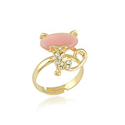 Elegant Alloy Kitty Design Fashion Ring Med Crystal (Flere farver)