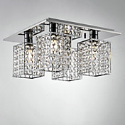 Comtemporary Crystal Flush Mount with 4 Lights in Cubic Shade