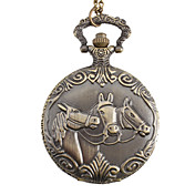 mannen paard legering analoge quartz zakhorloge (brons)