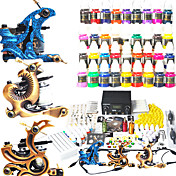 3 Cast Iron Tattoo Gun Kit for Lining and Shading(40 8ml Colors Included)